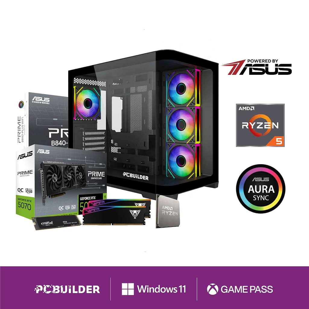 PCBuilder Ryzen 5 7600 MAVERICK Windows 11 Gaming PC